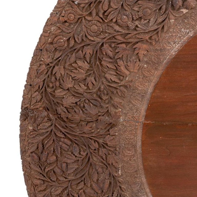 Aesthetic Movement Floral Motif Carved Wood Medallion, in the manner of Lockwood de Forest (American, 1850-1932), circa...