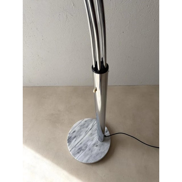 Vintage 5-Arm Arc Lamp in Chrome and Marble, 1970s For Sale - Image 12 of 13