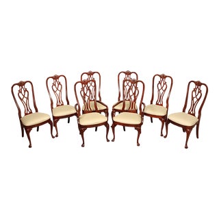 Ethan Allen Set Of Eight '18th Century Mahogany' Collection Dining Chairs For Sale