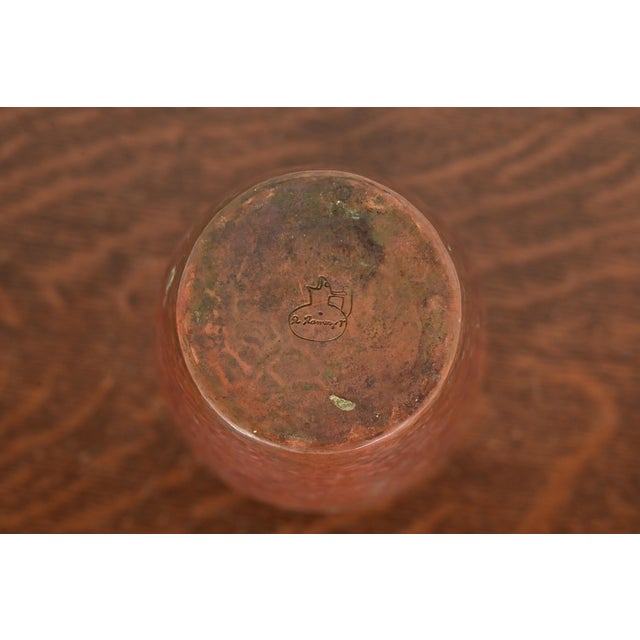 Copper Ramon Ramirez Arts & Crafts Hammered Copper Vase For Sale - Image 8 of 11
