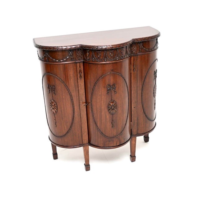 Antique Georgian Adam Style Bow Front Cabinet, 1790 For Sale - Image 11 of 11