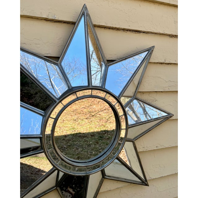 Beveled Star MIrror Eight Point Architectural Star Vintage Pier One For Sale In Providence - Image 6 of 6