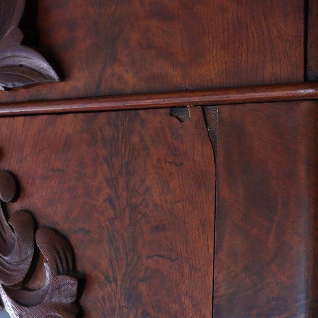 Antique Neoclassical Renaissance Revival Flame Mahogany Drop Front Secretary For Sale - Image 10 of 14