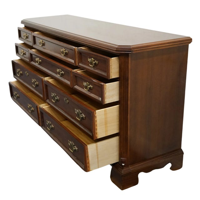 Bassett Furniture Eden House Collection Solid Cherry Traditional Style 50" Double Dresser 2072-237 For Sale In Kansas City - Image 6 of 12