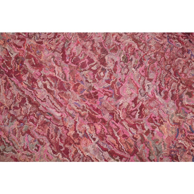 American Vintage Zabihi Collection Floral Botanical American Hooked Oval Size Rug - 6'8" x 9'7" For Sale - Image 3 of 9