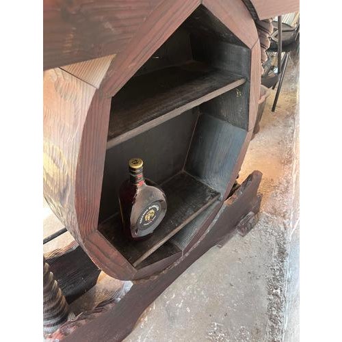 Rustic Brutalist Bar Cabinet For Sale - Image 4 of 9