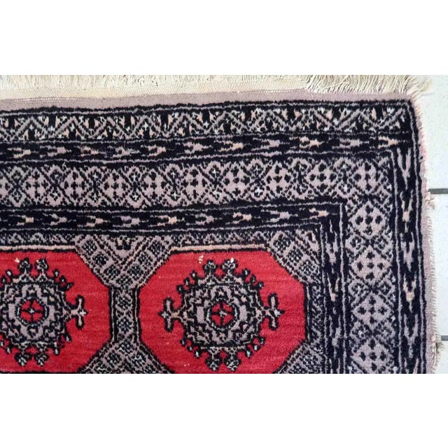 1970s Handmade Vintage Uzbek Bukhara Rug 2.7' X 4.1' For Sale - Image 10 of 12