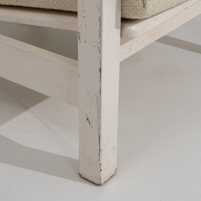 White Patinated Reclining Lounge Armchair For Sale - Image 9 of 18