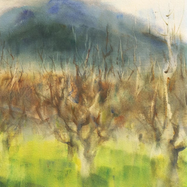 Impressionist 'Grove of Trees in a Misty Landscape' by Marie McDonnell Roberts, Woman Artist, American Watercolor Society For Sale - Image 3 of 7
