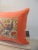 Vintage Bright Orange Indian Suzani Square Decorative Pillows - Set of 2 For Sale In Tampa - Image 6 of 6