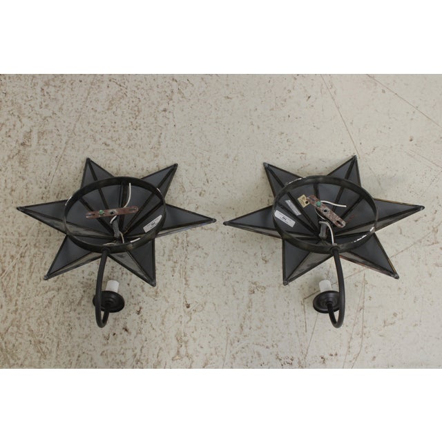 1990s Meyda Mirrored Star Electric Wall Sconces - a Pair For Sale - Image 12 of 13