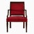 Vintage Belgian Empire‑Style Armchair in Wood and Red Velvet, 1950s For Sale - Image 10 of 11