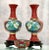 Chinese Cloisonné Enamel Mirrored Vintage Cinnabar Vases on Wood Stands With Bowl - 5 Piece Set For Sale - Image 3 of 10