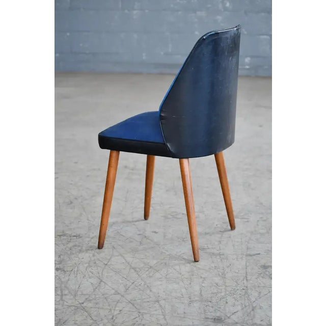 Vintage Danish Modern Blue Accent Chair For Sale In New York - Image 6 of 8