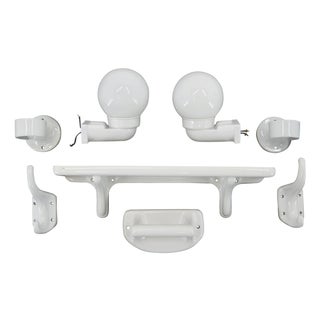 Art Deco Bathroom Set by Ditmar Urbach, 1920s, Set of 8 For Sale