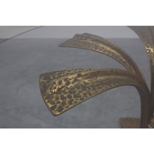 Metal Mid-Century Modern Italian Table in Bronze with Glass Top, 1970s For Sale - Image 7 of 14