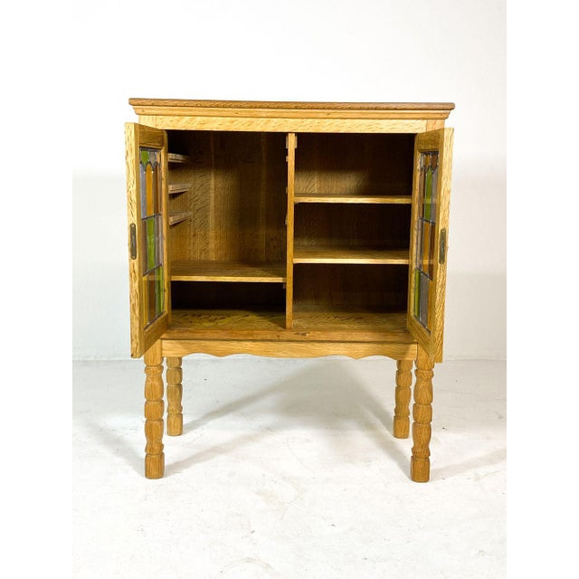 Mid-Century Modern 1970s Danish Oak & Glass Cabinet Henning Kjaernulf Style For Sale - Image 3 of 11