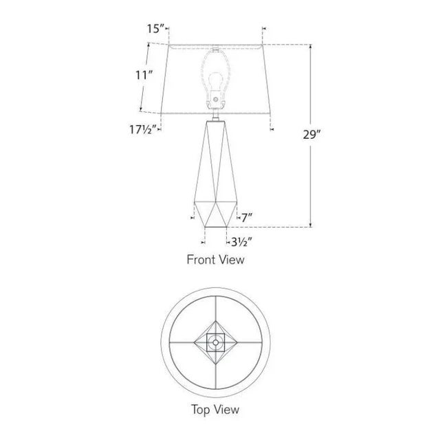 Metal Chapman & Myers for Visual Comfort Signature Gemma Medium Table Lamp in Smoked Glass with Linen Shade For Sale - Image 7 of 7