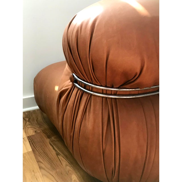 Leather 1970s Vintage Afra & Tobia Scarpa "Soriana" Two-Seater Sofa For Sale - Image 7 of 13