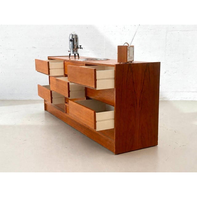 Mid-Century Modern Long Mid-Century Danish Teak Chest of Drawers, 1960s For Sale - Image 3 of 12