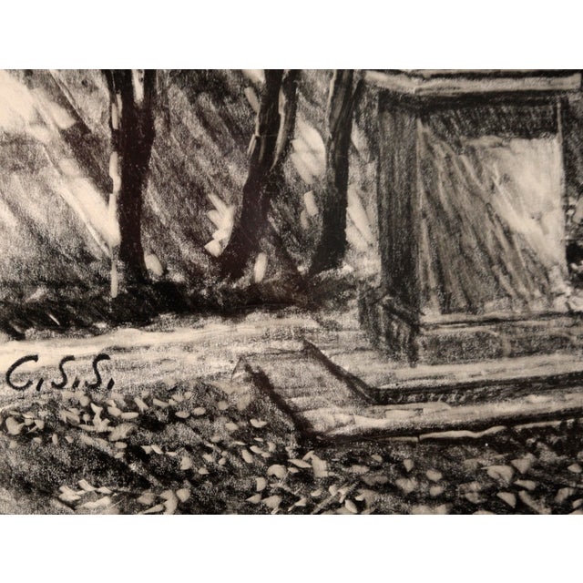 Black Carcassonne Citadel, France - Pastel Drawing by Charles Sumner Schneider by Charles Sumner Schneider For Sale - Image 8 of 9