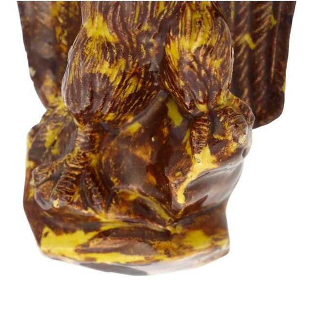 Rockingham Attr Pottery Stoneware Figural Eagle Corner Wall Sconce 20thC For Sale - Image 4 of 9
