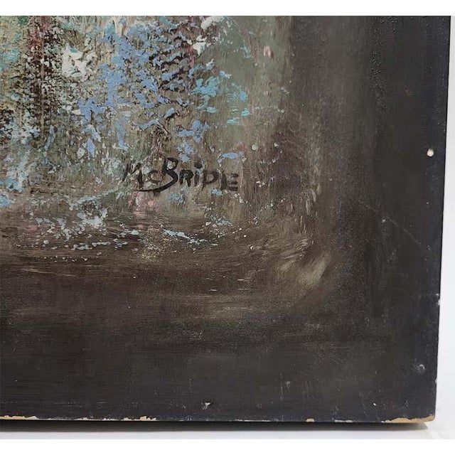 Mid-Century Modern William McBride Jr. Mid-Century Modern "Black Harlequin" Original Oil Painting on Masonite For Sale - Image 3 of 6