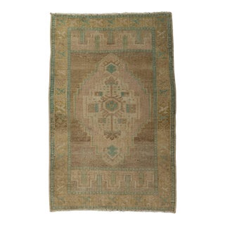 Turkish Mini Rug Oriental Hand Knotted Vintage Rug 1'10" x 2'10" #21053 For Sale