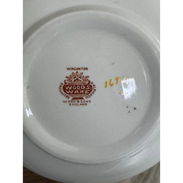 Ceramic Antique Frederich Rhead Wood & Sons Wincanton Imari Style Large Serving Bowl For Sale - Image 7 of 14