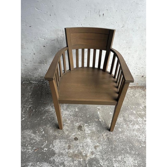 1980s Slatted Wooden Armchairs, 1980s, Set of 8 For Sale - Image 5 of 12
