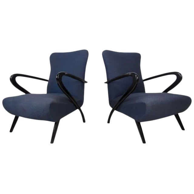 Italian Modern Paolo Buffa Style Armchairs - A Pair For Sale