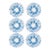 Hand-Painted French Porcelain Dinner Plates - Blue Botanical Motif - Set of 6 For Sale