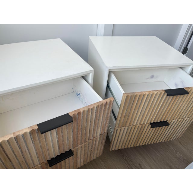 Contemporary Set of 2 West Elm Quinn Nightstands For Sale - Image 3 of 9