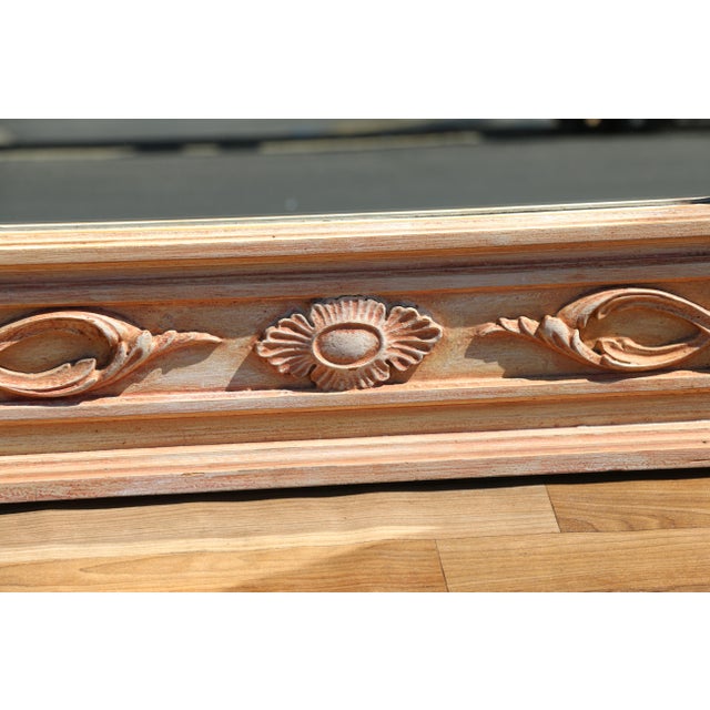 Vintage Italian Neoclassical Hand-Carved Wood Trumeau Wall Mirror, 1950s For Sale - Image 13 of 18