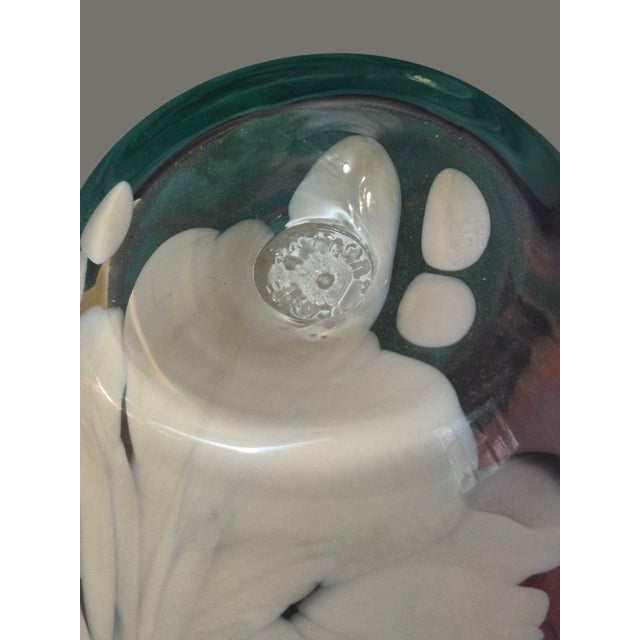 Late 20th Century Vintage Hand Blown Art Glass Multi Color Monte Dunlavy Signed Vase For Sale - Image 5 of 6