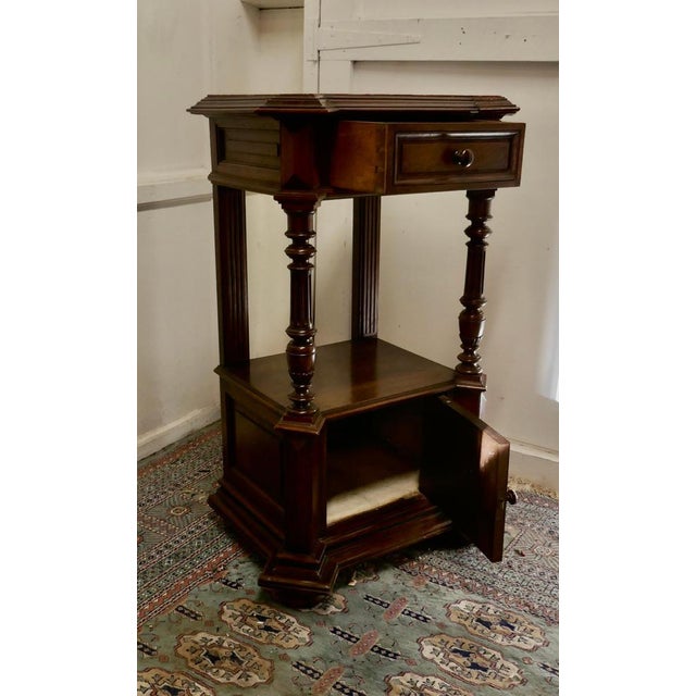 Tall French Side Cabinet in Walnut, 1880 For Sale - Image 4 of 9