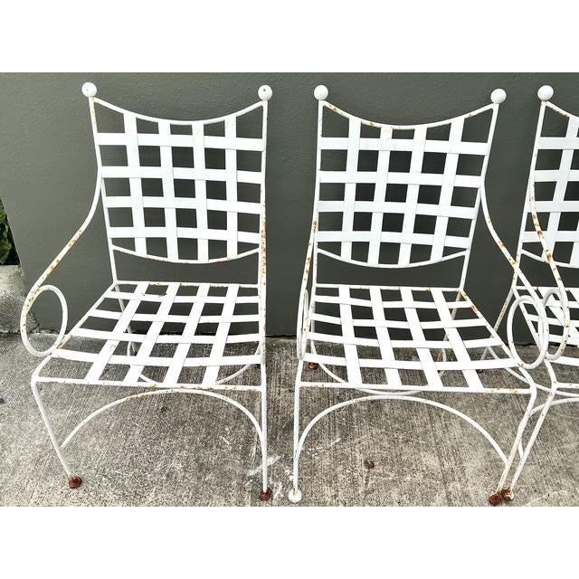 Vintage Wrought Iron Dining Chairs After Papperzini For Sale - Image 12 of 15