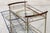 Mid-Century Modern Brass & Glass Bar Cart With Blue & Gold Medallion Top | Hollywood Regency For Sale - Image 9 of 18