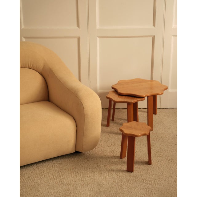 Light Yellow Vintage Nesting Tables, 1980s, Set of 3 For Sale - Image 8 of 10