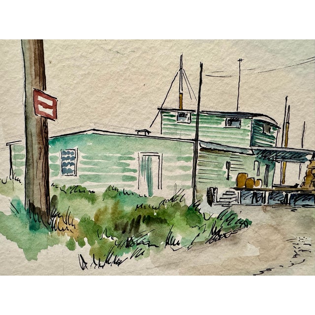 Original watercolor on paper by Henry Emil Salloch, also known as Heinz Emil Salloch, the German-born American artist and...