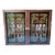 Late 20th Century Vintage Art Deco Style Painted Glass Panel Spice Rack Cabinet With 30 Bottles For Sale