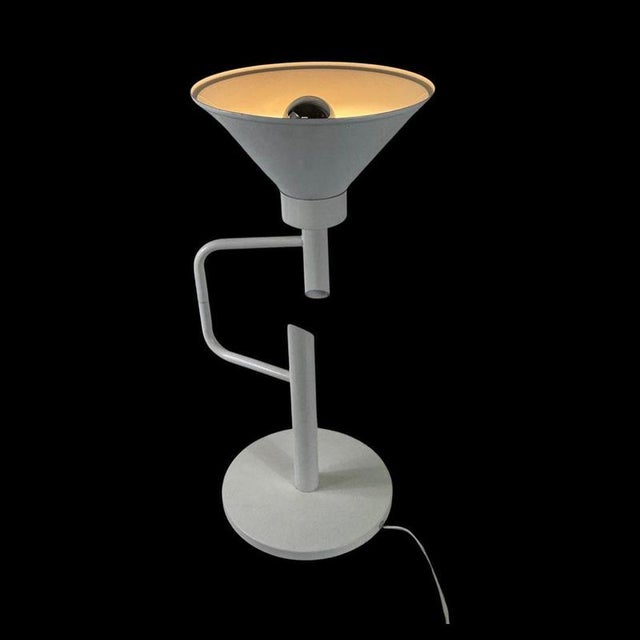 Metal Pop Art / Space Age Funnel Shaped Lamp with Adjustable Base For Sale - Image 7 of 7
