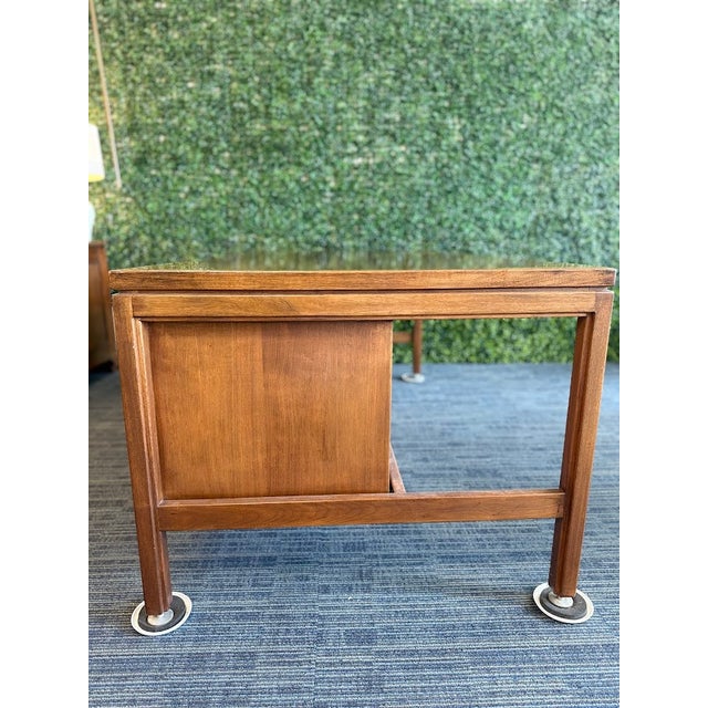 Brown 1950s Jens Risom Walnut Executive Desk For Sale - Image 8 of 18