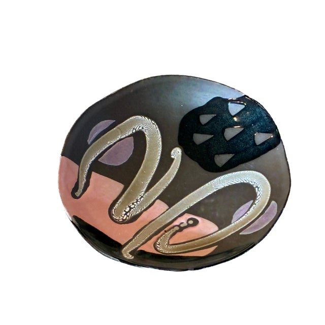 Abstract Postmodern Wall Plaque and Shallow Dish For Sale In Atlanta - Image 6 of 6