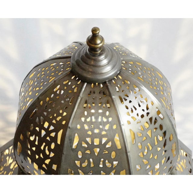 Indian Moorish Tin Floor Lantern For Sale - Image 3 of 4