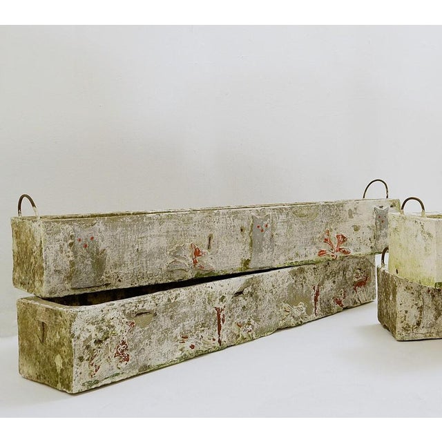 Polychrome Cement Planters from Emile Taugourdeaus Zoological Garden, Set of 4 For Sale - Image 4 of 16