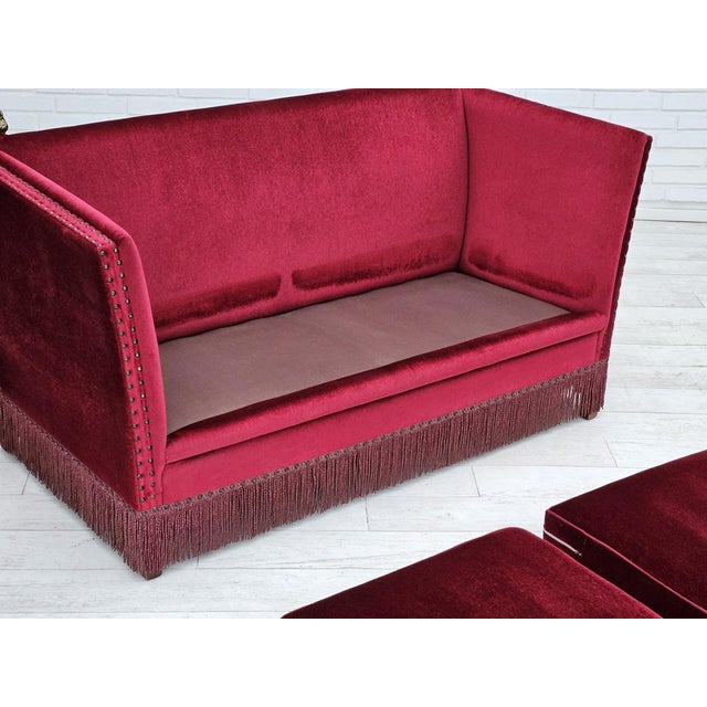 1950s Danish Velour 2-Seater Sofa, 1960s For Sale - Image 5 of 18
