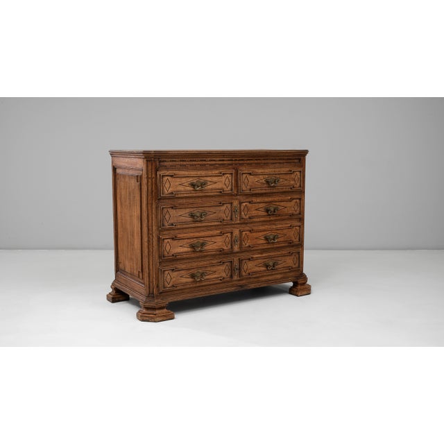 19th Century French Baroque Oak Chest of Drawers For Sale - Image 4 of 18
