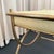 Hollywood Regency Brass Toned Tufted Vinly Curule Vanity Stool For Sale In New York - Image 6 of 7