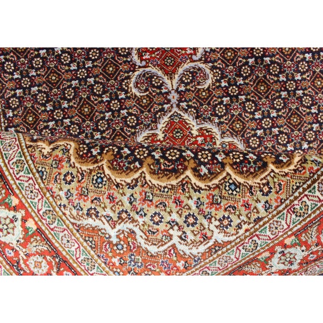 Vintage Persian Tabriz Runner Featuring Central Medallion Motifs on Navy Field 2'7 X 12'7 For Sale - Image 11 of 13
